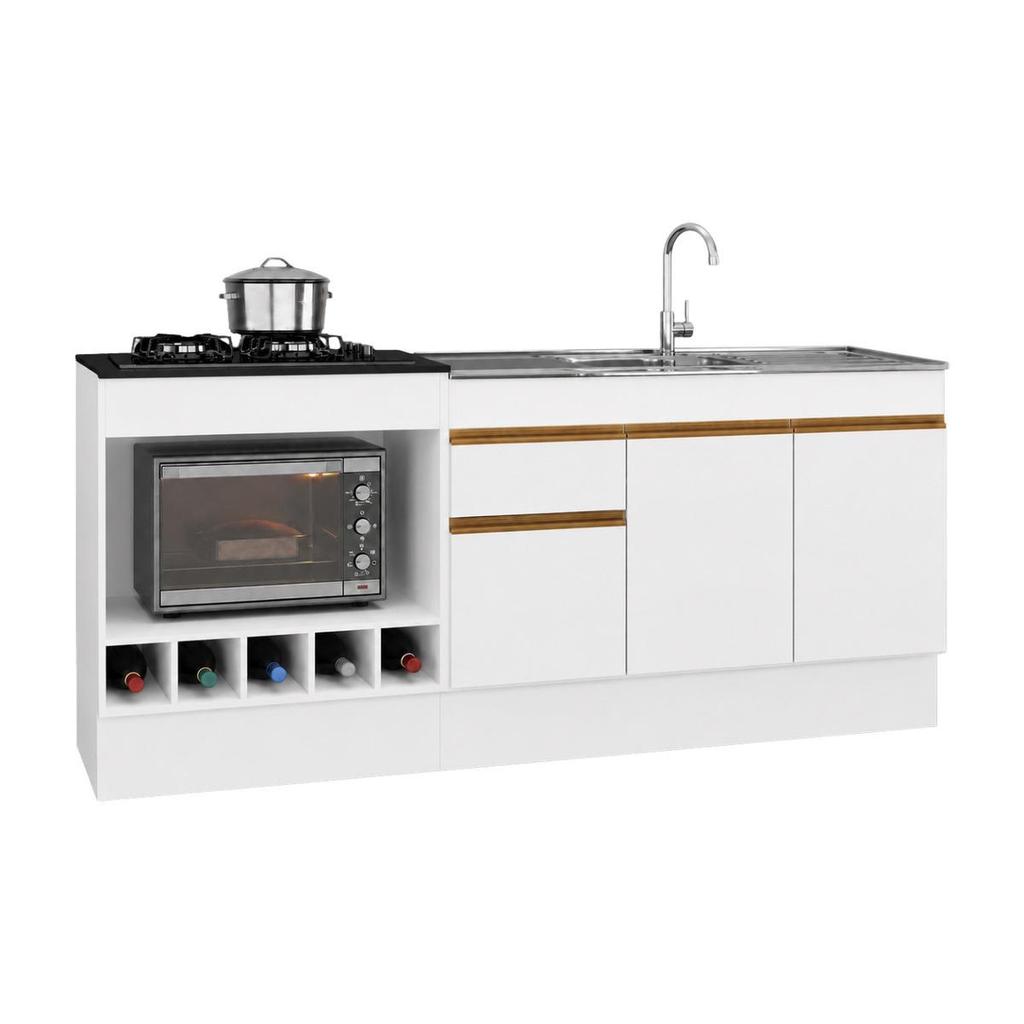Balcão Cozinha p/Pia/Cooktop 190cm Veneza Multimóveis MP2328