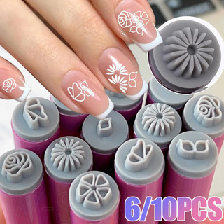 6/10pcs Caneta Profissional Para Carimbo De Arte Em Unhas-Modelo 3d De Margarida/Estrela/…