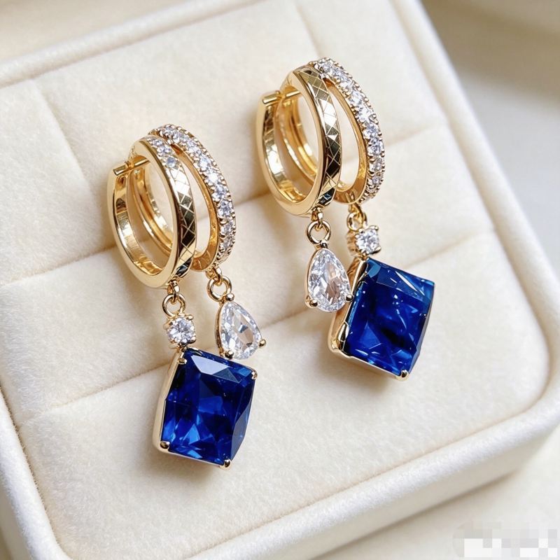 Brincos de aço inoxidável femininos, brincos de diamante de banquete de moda, brincos de luxo hipoalergicos