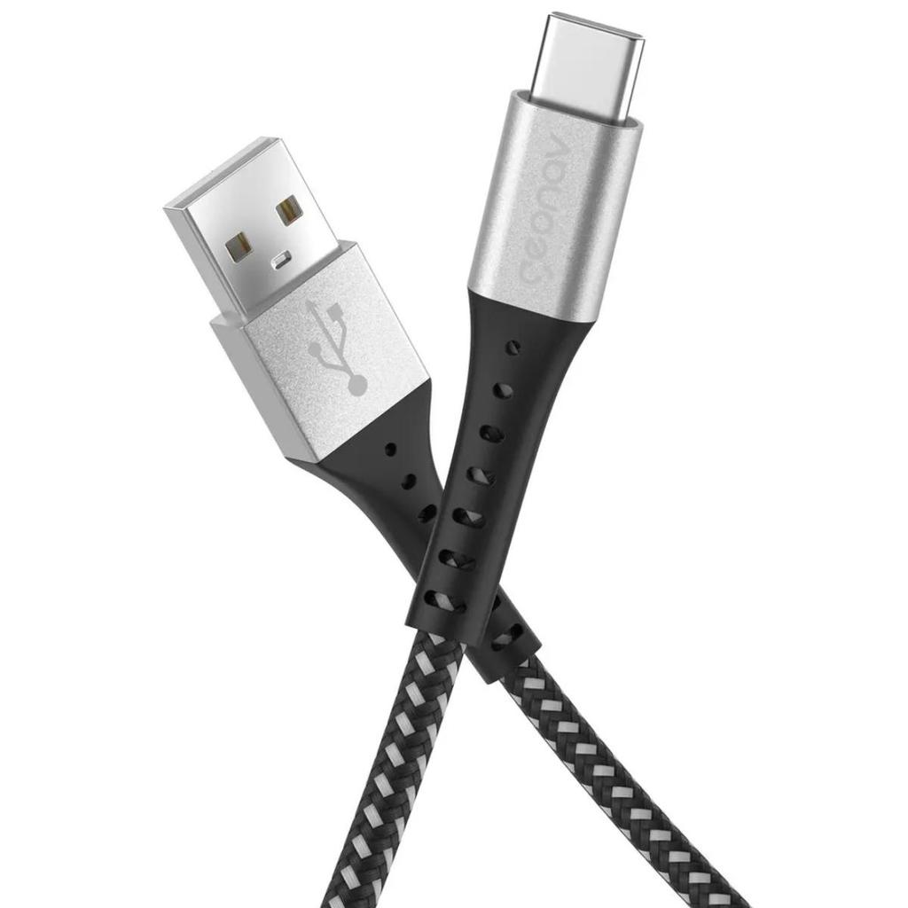 Cabo USB-A para USB-C Geonav 1,2m Nylon 40W