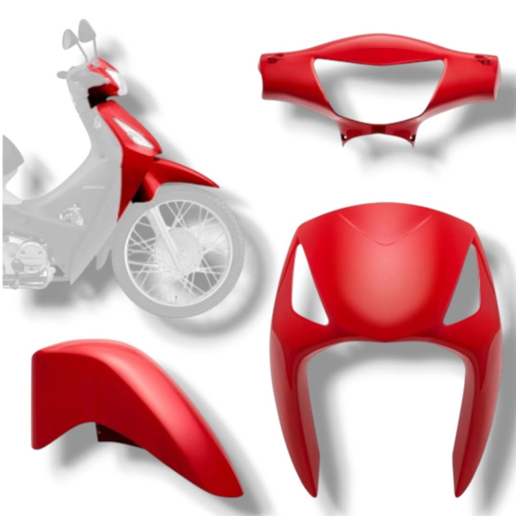 KIT CARENAGEM BIZ 125 06-10 KS/ES - 3 PCS - VERMELHO MACEIO