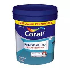 Tinta Acrílica Coral Rende Muito 20 Litros Branco Fosco Concentrada Lavável Antimofo Parede Interna e Externa