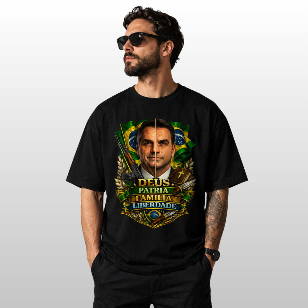 Camiseta Bolsonaro Estampada Brasil Patria Liberdade Camisa Patriota Masculina Feminina Unissex 100% Algodao Premium Top