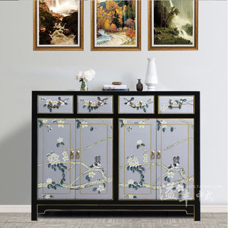 Moderno novo estilo chinês armário de entrada simples sala estar entrada sapato armário madeira maciça jantar lado armár
