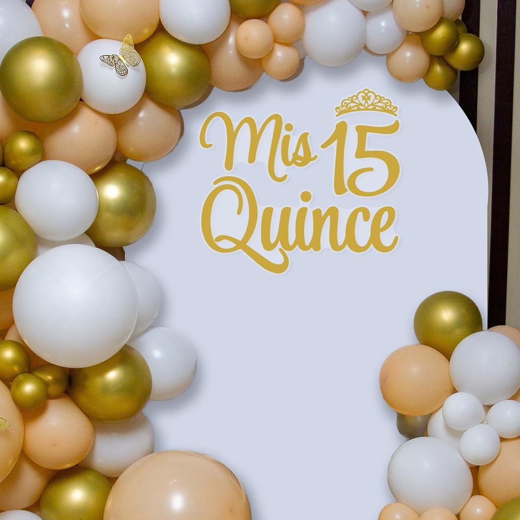 Adesivo Decorativo Mis Quince 15 para Fundo de Kit de Balões - Decorações de Fundo para Festa de Aniversário de Quinceañ