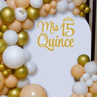 Adesivo Decorativo Mis Quince 15 para Fundo de Kit de Balões - Decorações de Fundo para Festa de Aniversário de Quinceañ