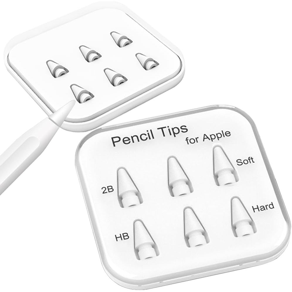 Pontas de Lápis Macias para Apple Pencil - Empunhadura Antiderrapante, Pontas de