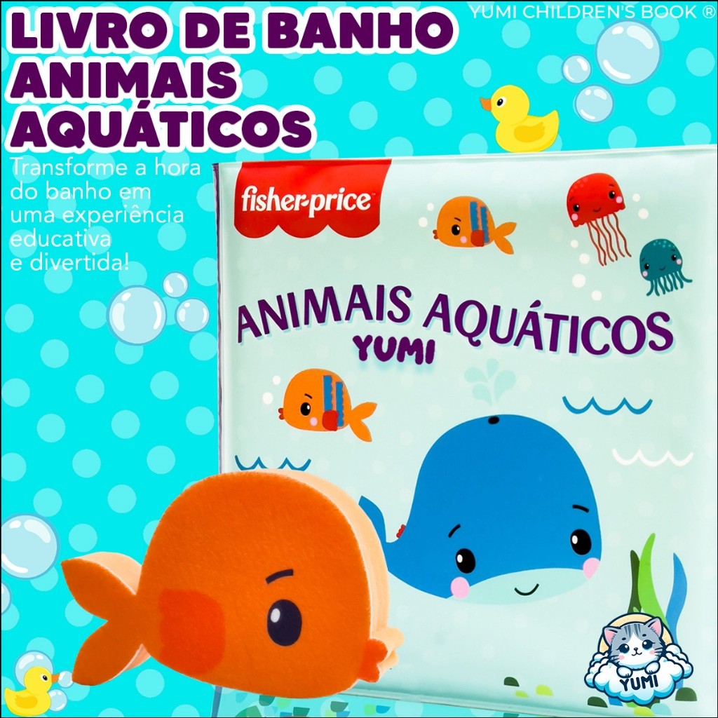 Livro De Banho Didático Fisher-Price Animais Aquáticos - Brinquedo Sensorial De Esponja Macia · foto 2