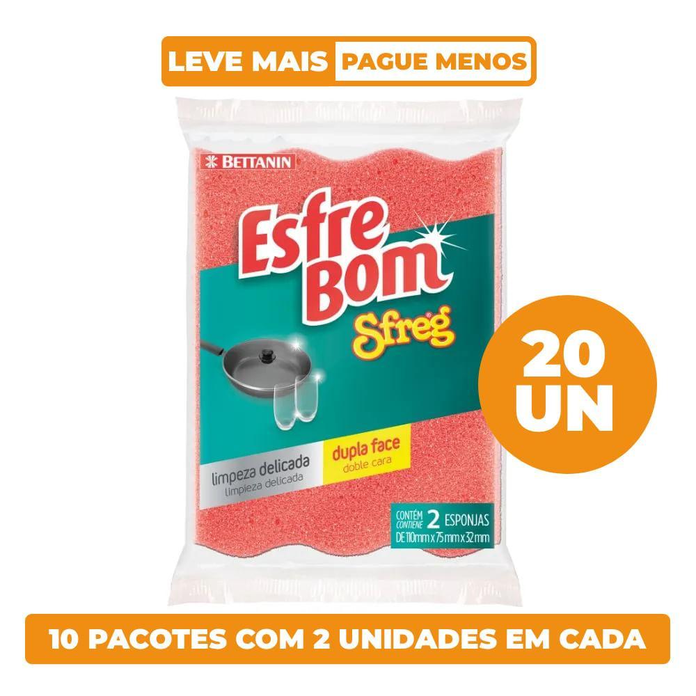Kit Esponja Dupla Face Sfreg 20 Unidades EsfreBom Bettanin