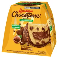 Chocottone Bauducco com Cobertura e Recheio Sabor Chocolate e Avelã 450g