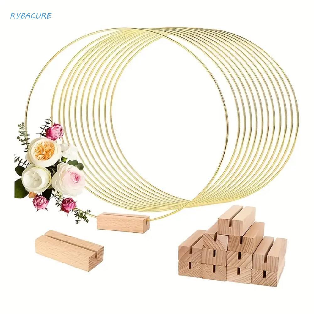 Aros De Flores De Metal Dourado , Suporte De Base , Anéis Redondos De 10-50 Cm , Argola Ferro Para Decoração DIY