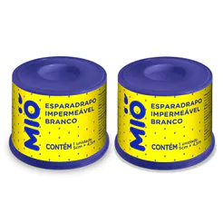 Kit 2 Esparadrapo Impermeável Mió Branco 5cm X 4,5m 1 Unidade