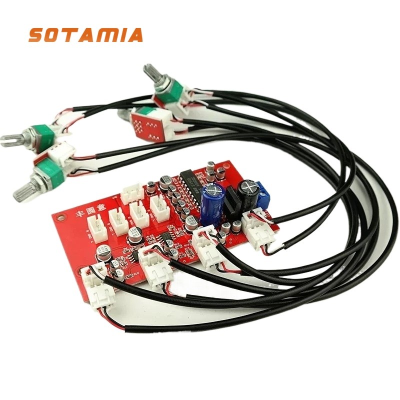 SOTAMIA NE5532 Mixer Audio Preamp Placa De Mixagem De Áudio De 4 Canais BBE Processamento De Som JRC2150 Tweete
