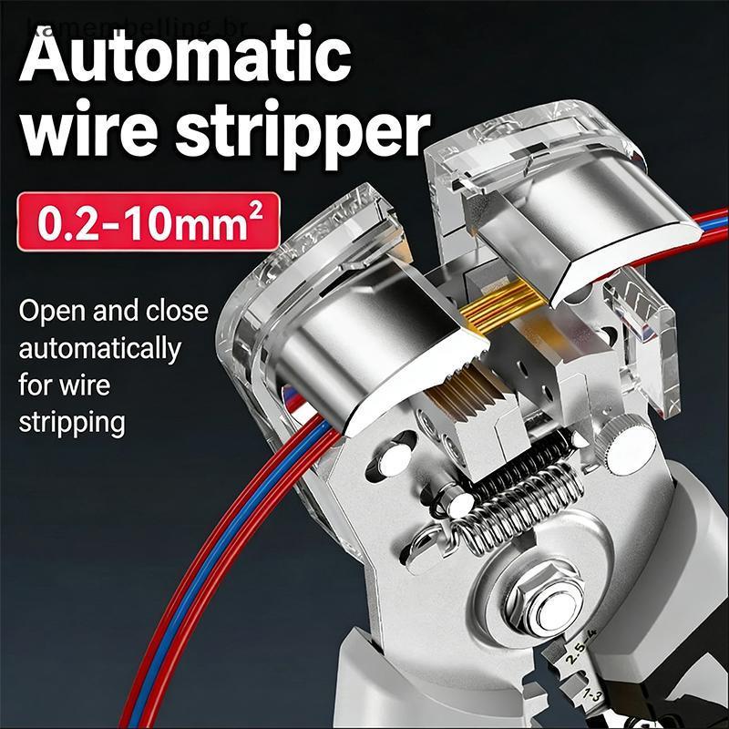 Alicate Descascador De Fio Multifuncional KABR Automático 10-24 AWG Crimpagem De Cabo Ajustável Para Oficina De Manutenç
