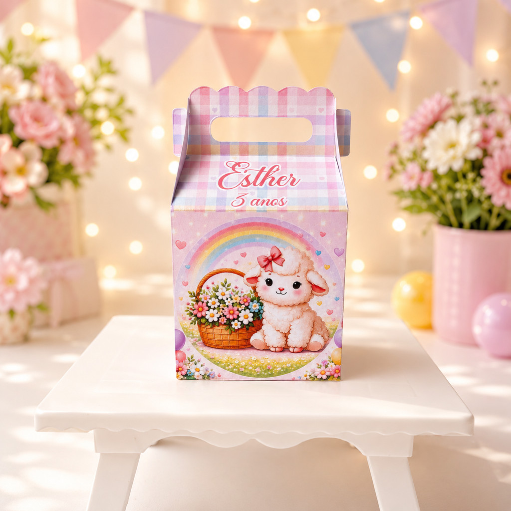 Caixa Maletinha Joy Personalizada | Chá de bebe | Lembrancinha aniversário Ovelha ovelhinha 3D