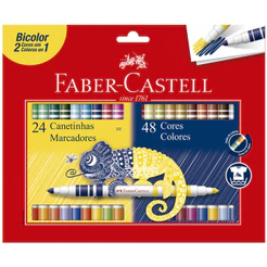Caneta hidrográfica Bicolor 2 em 1 48 cores 150624N/550949 Faber-Castell
