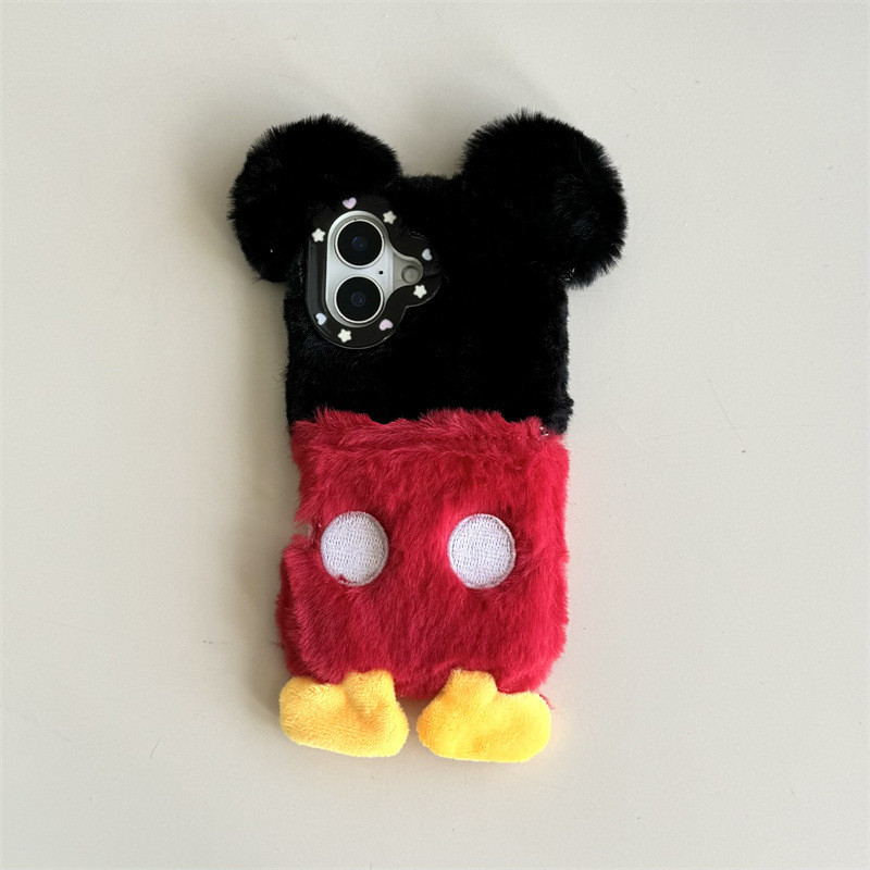 Cartão de mão dos desenhos animados 12iphone1415promax chassi pelúcia adequado para gota 16 Mickey Anti-13 Apple conjunt