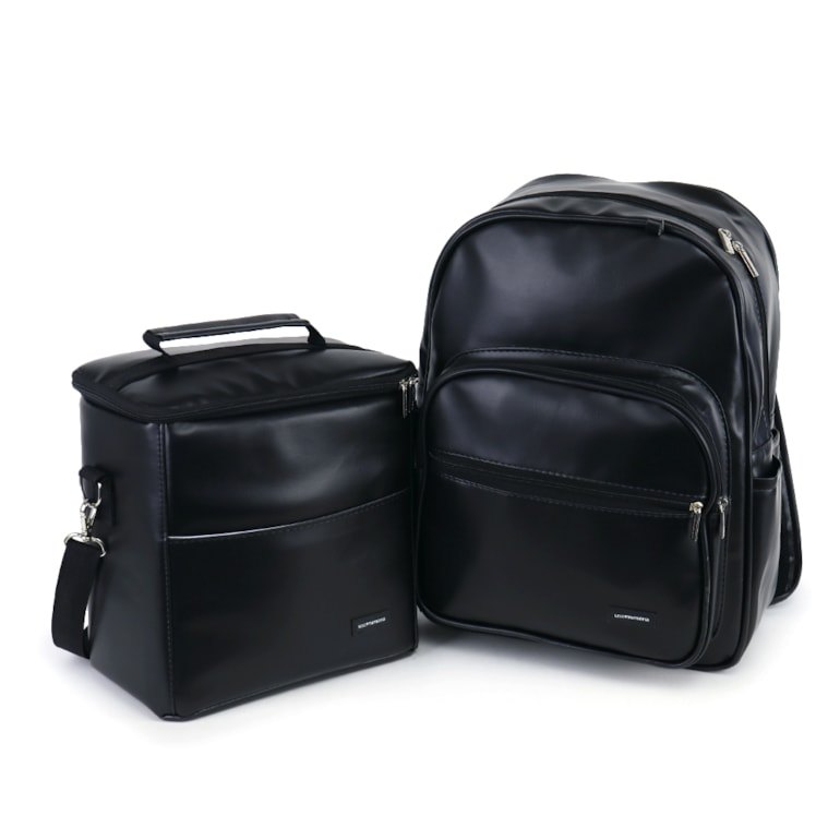 Kit Mochila Essential + Térmica Move Grande Preta