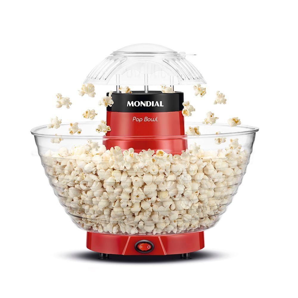 Pipoqueira Elétrica Mondial PP-05 Pop Bowl 1200W Vermelho Inox 110V