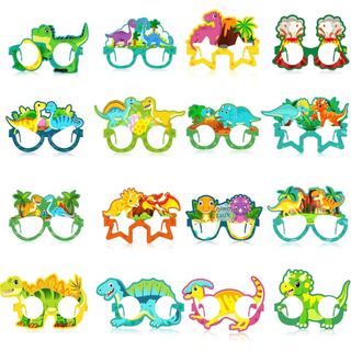Copkim 32 Óculos de Dinossauro em Lote, Decorações para Festa de Aniversário de Dinossauro, Óculos de Papel com Tema de 