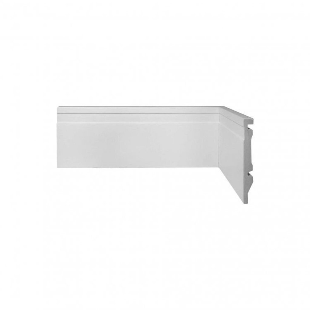 Rodapé Poliestireno Frisado 10cm x 2,40m Casa Grassi Kit 36m Branco Frisado
