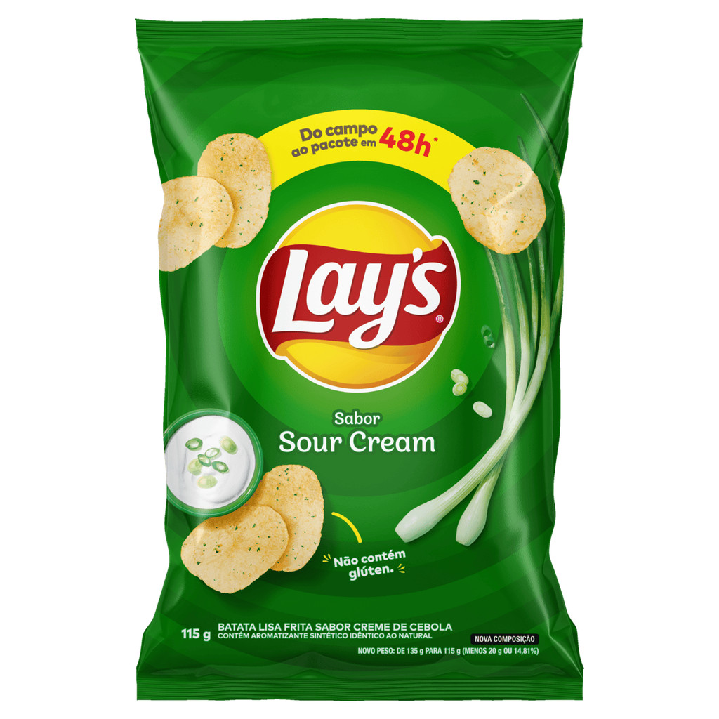 Lays Batata Frita Lisa Creme De Cebola 115g