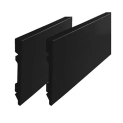 Rodapé Poliestireno Liso 15cm x 2,40m Casa Grassi Kit 12m Preto Liso