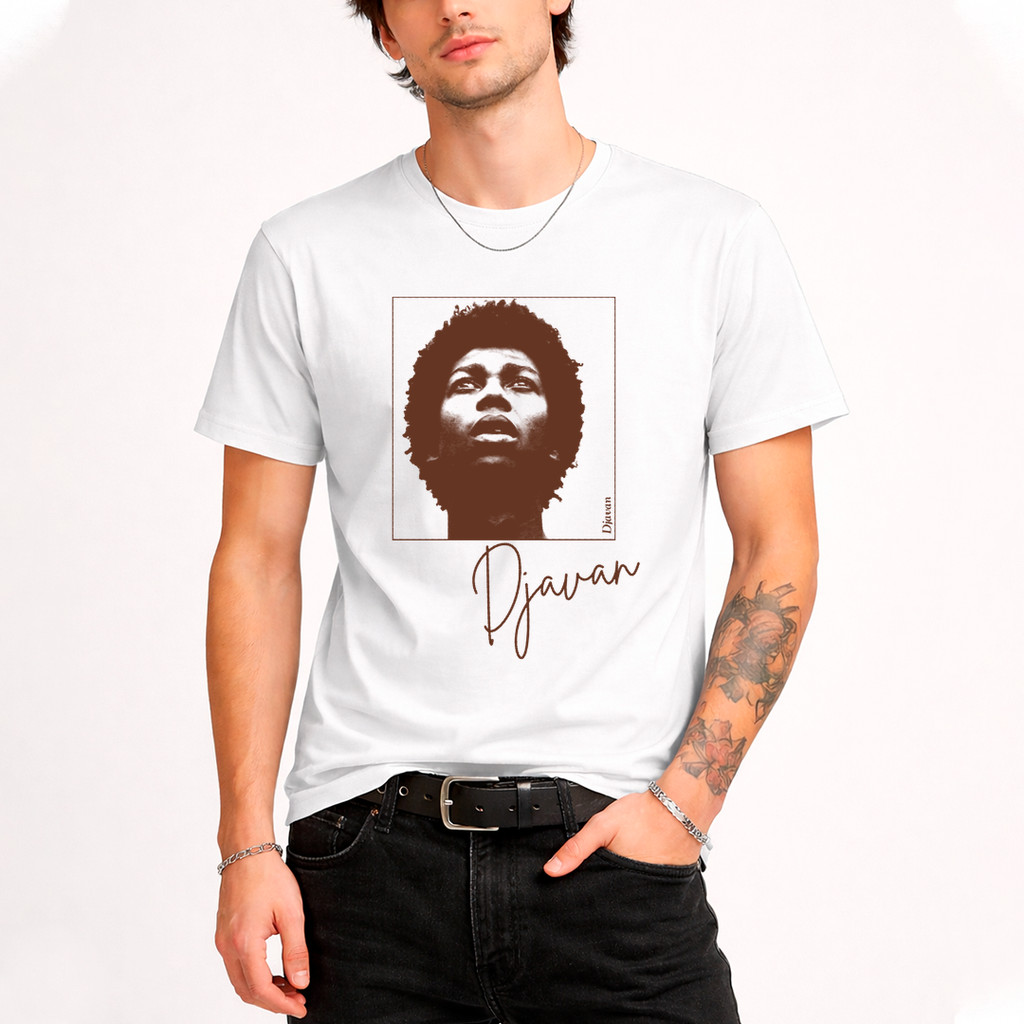 Camiseta Algodão Unissex Djavan Djavanear O Que Há De Bom FC Camisa Masculina T-Shirt Feminino — imagem 2 de 2