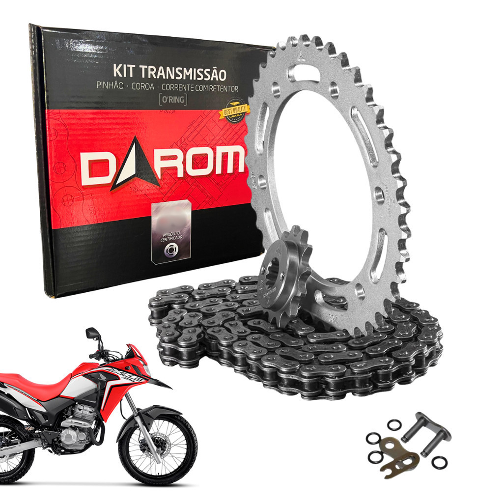 KIT RELACAO COM RETENTOR XRE 300 2009 A 2023 HONDA TRANSMISS