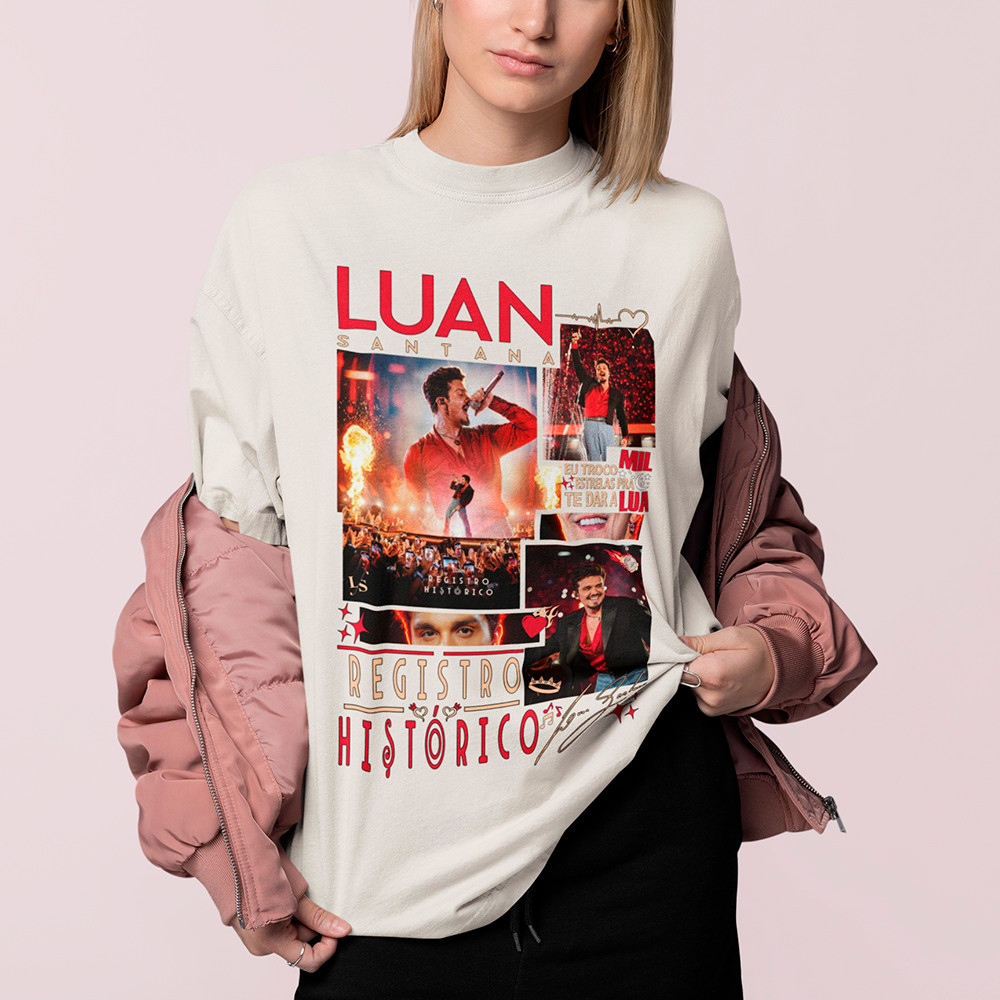 Blusa Feminina Luan Santana Camiseta Luanete Personalizada Registro Histórico Camisa Algodão Premium