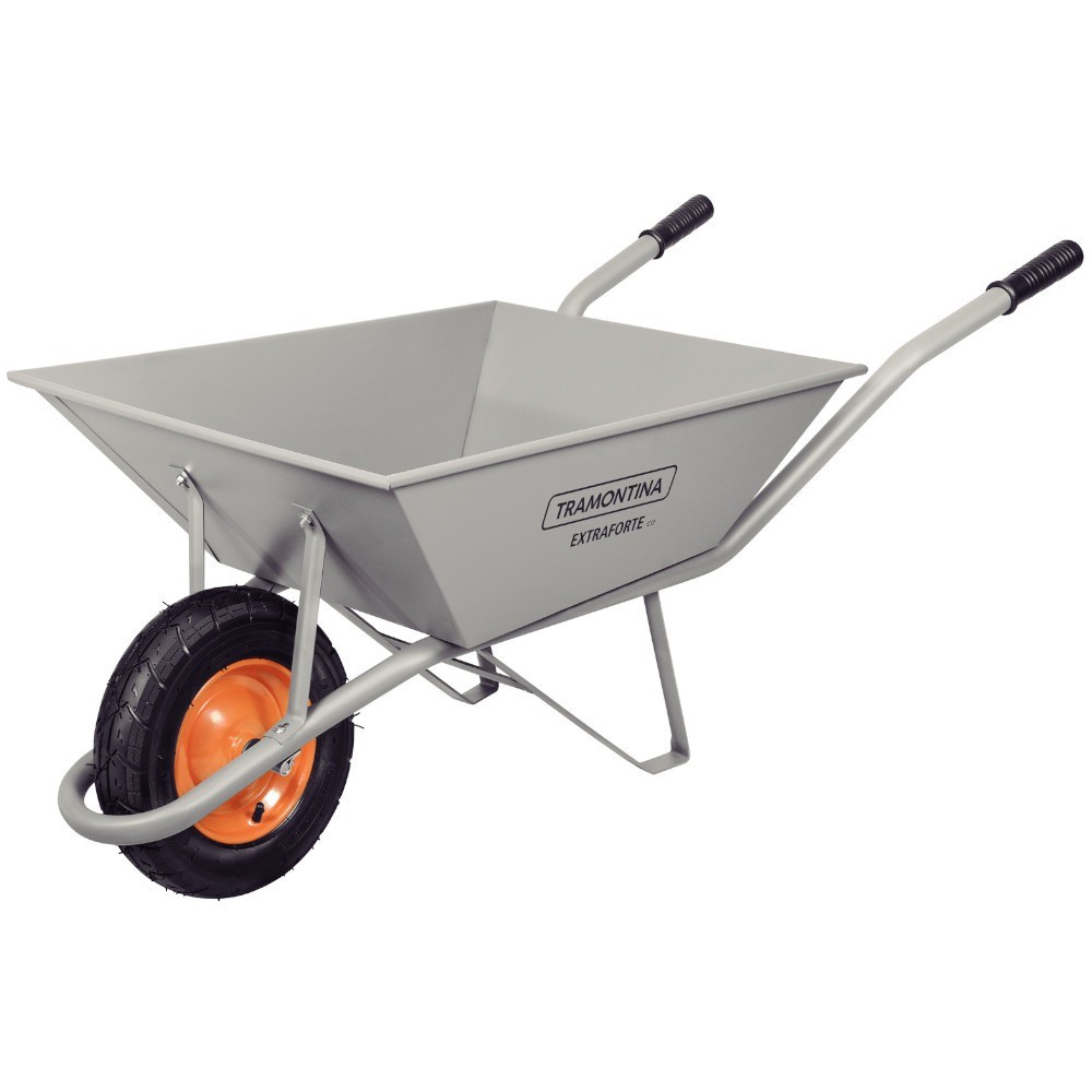 Carrinho de mão caçamba metálica cinza 65L - Tramontina