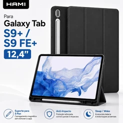 Capa para Galaxy Tab S9+ / S9 FE+ 12.4 com Suporte para S Pen, Anti-Impacto e Sleep/Wake