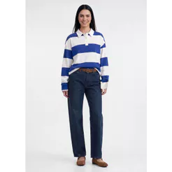 Polo Feminina Listrada Em Algodão