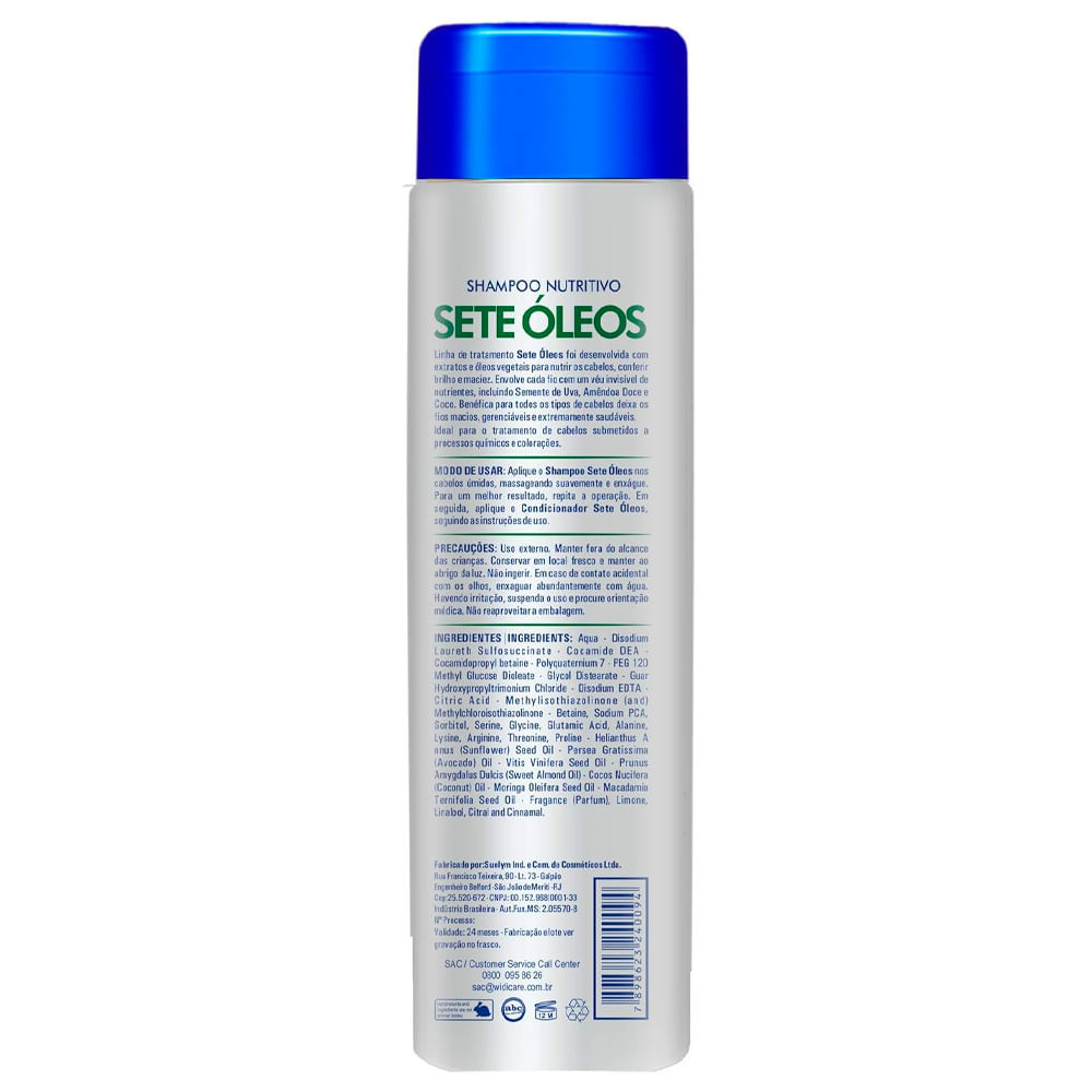 Shampoo Nutritivo Widi Care Sete Óleos 300ml · foto 2