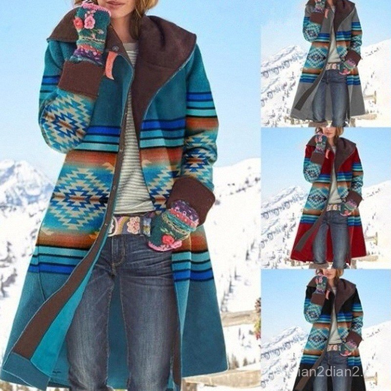 2020 outono inverno novo estilo europeu americano comércio exterior feminino comprimento médio impresso topo de manga co