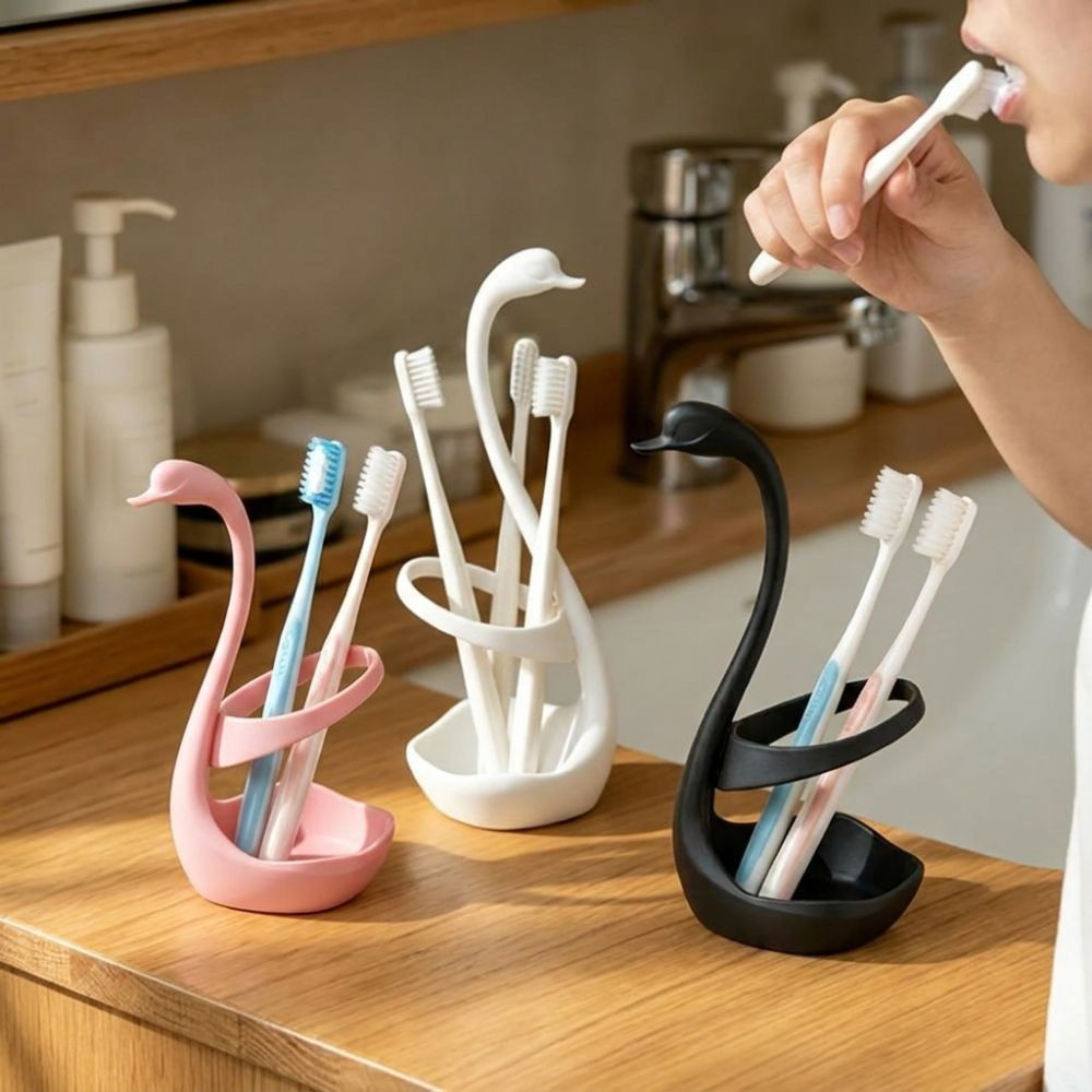 Rack De Armazenamento De Escova De Dentes , Suporte De Cisne Com Economia De Espaço De Impressão 3D , Base De Pasta De D