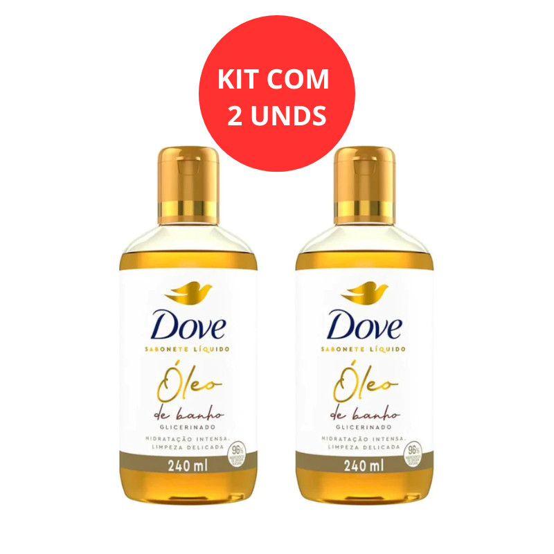 Kit C/2 Óleo de Banho Dove Sabonete Líquido 240mL