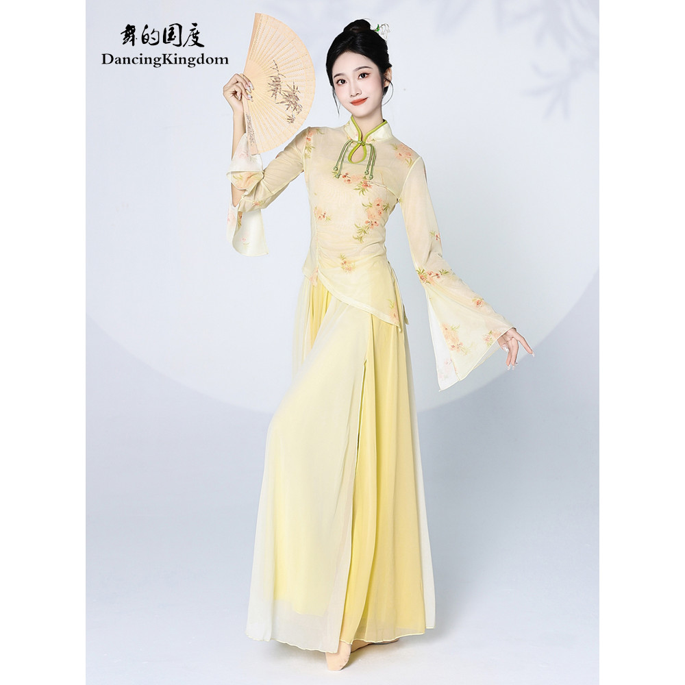 2026 novo estilo clássico roupas superiores Cheongsam gaze roupas de dança feminino adulto elegante roupas de prática es