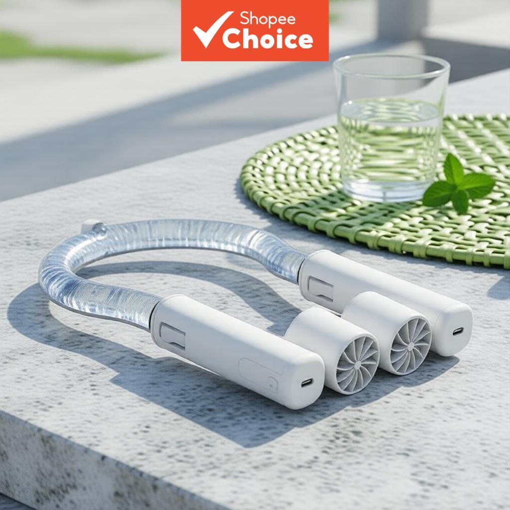 Portátil Leve Halter Pescoço Ventilador De Refrigeração De Ar Tipo-C Recarregável Viagem Ao Livre Esporte Wearable Mini