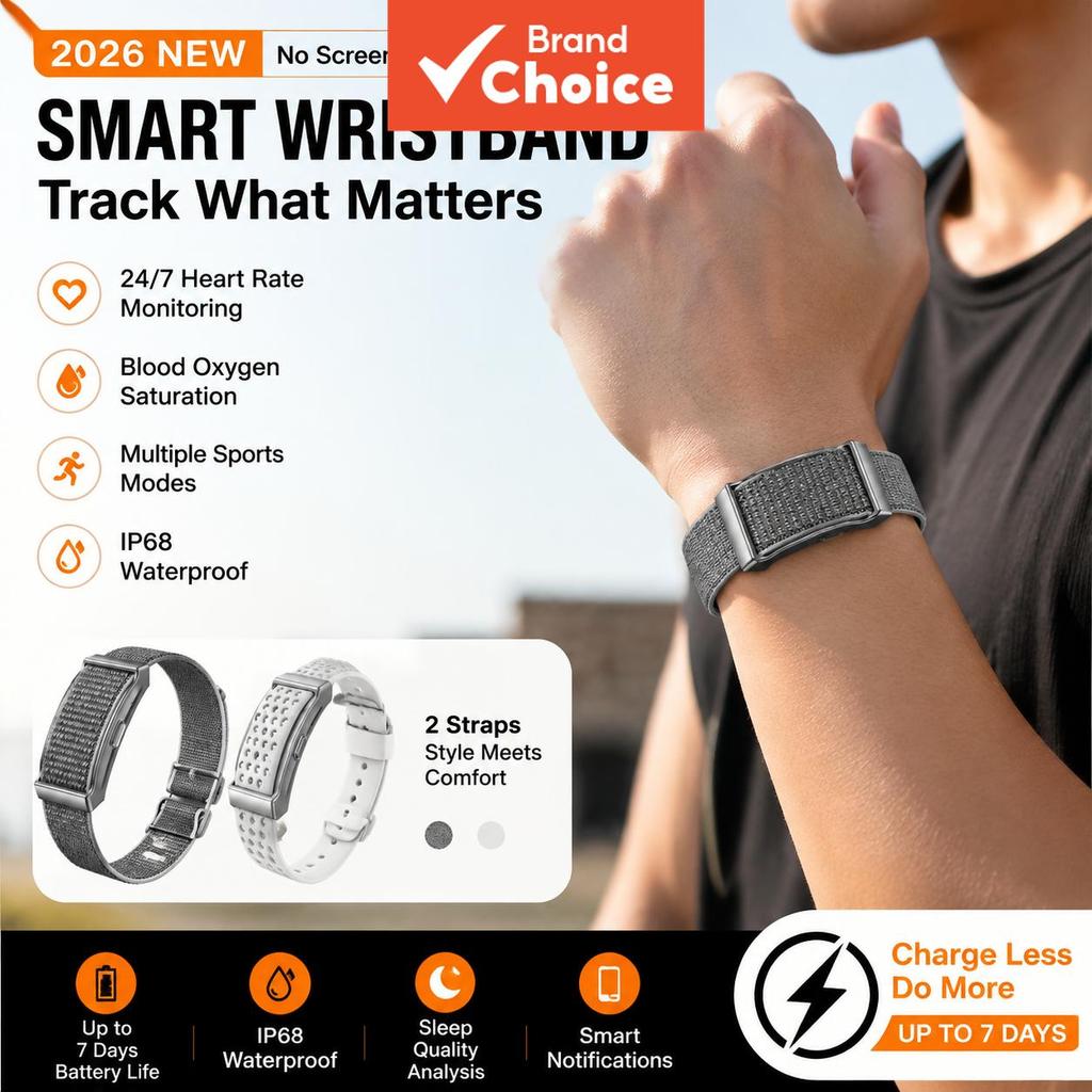 Pulseira Inteligente NOVO: monitoramento de saúde cardíaca, oxigênio no sangue, rastreador esportivo ao ar livre para