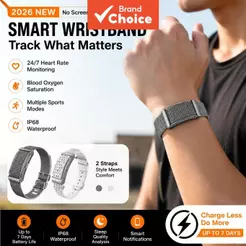 Pulseira Inteligente NOVO: monitoramento de saúde cardíaca, oxigênio no sangue, rastreador esportivo ao ar livre para