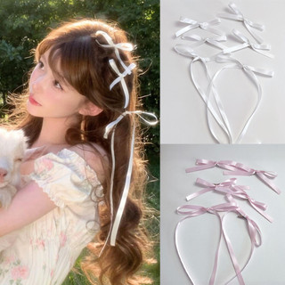 Conjunto de acessórios para cabelo Jiu Jingyi com presilhas laterais com laço, estilo balé, fita feminina, presilha bico