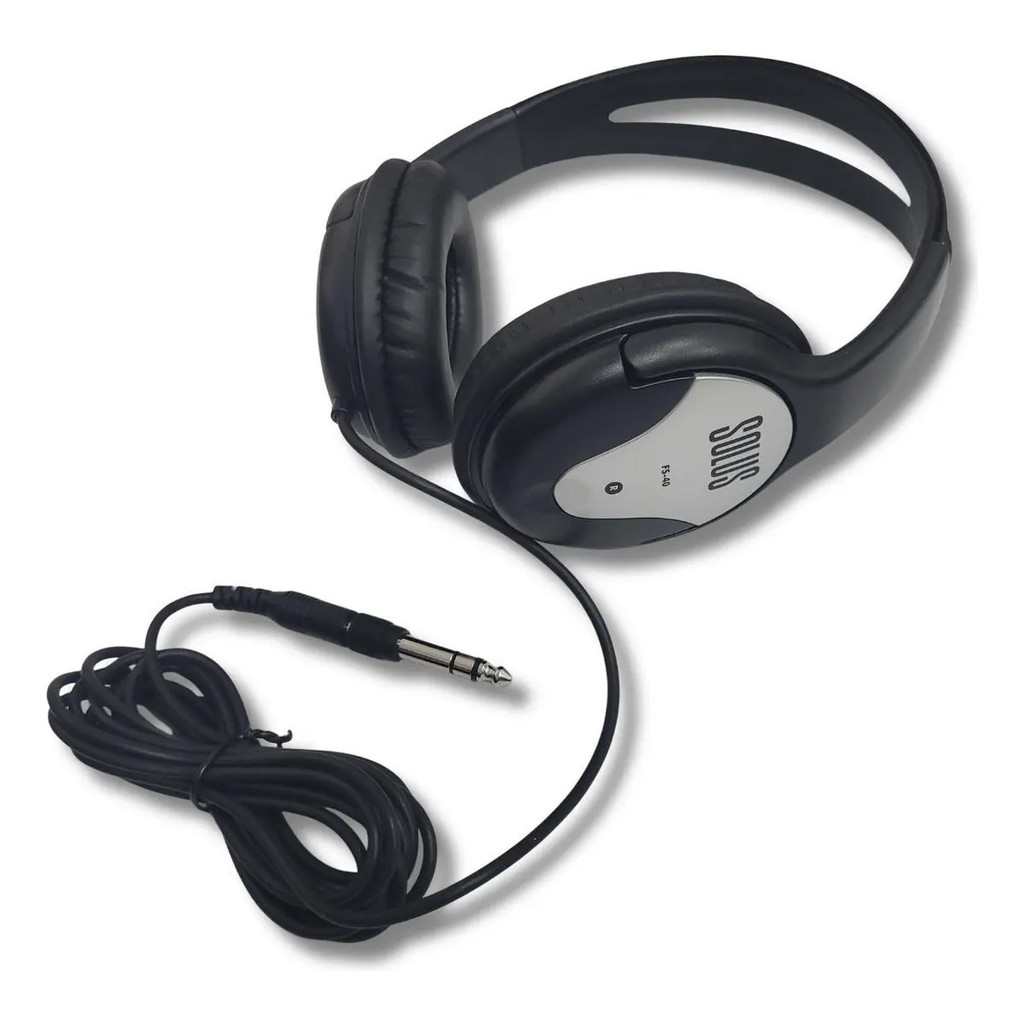 Fone de Ouvido Solus FS-40 Over-ear Fechado Driver 40mm 32 Ohms Cabo 2,5m Plug P2 3,5mm com Adaptador P10 6,35mm Estúdio