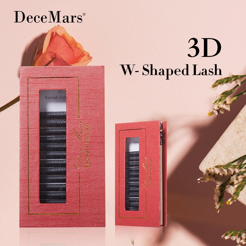 DeceMars 3D Extensão de Cílios W 3 Pontas Mix – Curvatura C/D, Efeito Volumoso e Definido