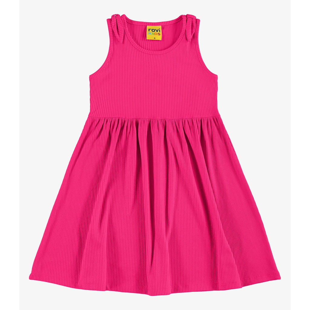Vestido Infantil Canelado Lurex Rovi Kids Rosa