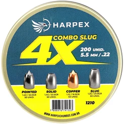 Chumbinho Harpex Combo Slug - Pointed, Solid, Copper, Slug 5.5mm (.22) - 200un