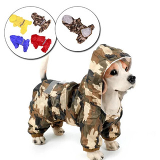 Capa de chuva impermeável para cães, adequada para uso ao ar livre, roupa com capuz refletiva UK7F 0CTD