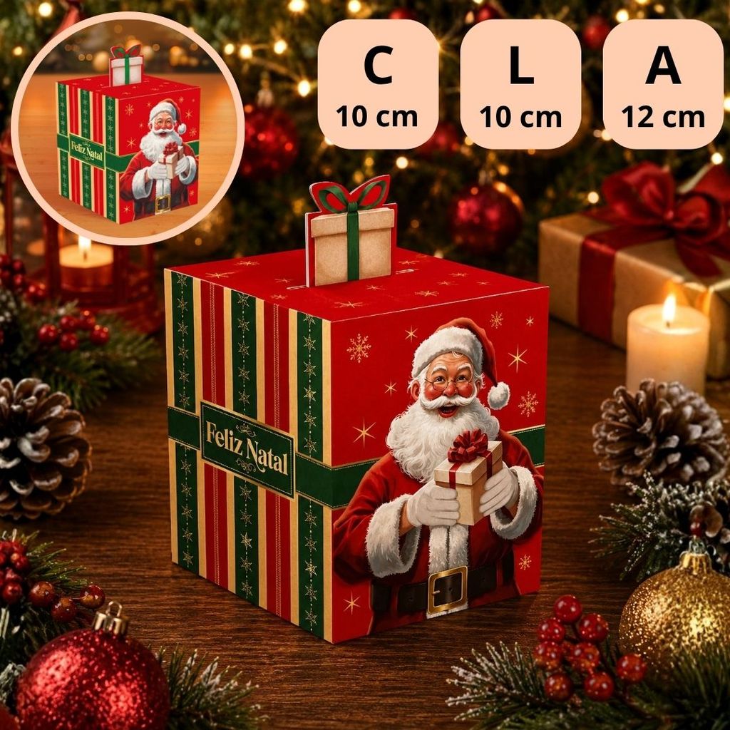 10 CAIXA LEMBRANCINHA POP UP NATAL 10X10X12 6181 ( NATAL IDEIA 2026 ) — imagem 2 de 2