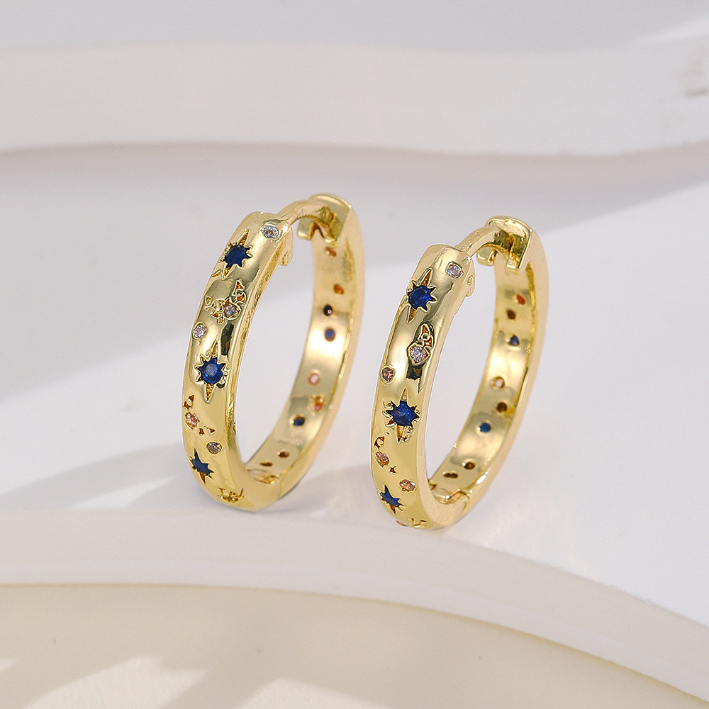 Brincos femininos brincos europeus americanos moda ins único estrela lua brincos de diamante brincos