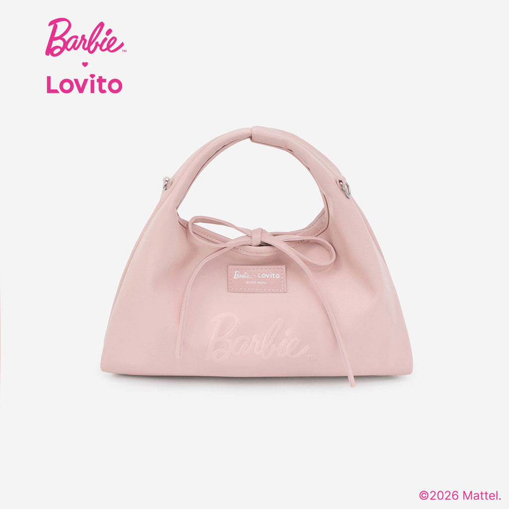Barbie™ X Lovito Bolsa De Ombro Pequena Casual Pu Com Laço Estilo Coreano Para Mulheres LBL5AD037
